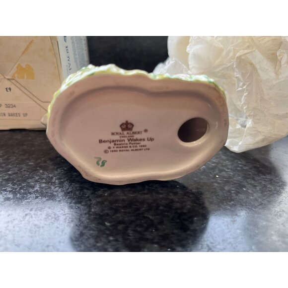 Vintage Beatrix Potter Benjamin Wakes Up BP6a Figurine Royal Albert 1990 F Warne - Picture 7 of 7